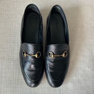 GUCCI Brixton Leather Horsebit Loafers
